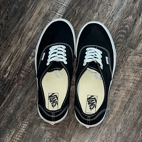 Vans Classic Black Canvas Sneakers with White Accents - Picture 2 of 5